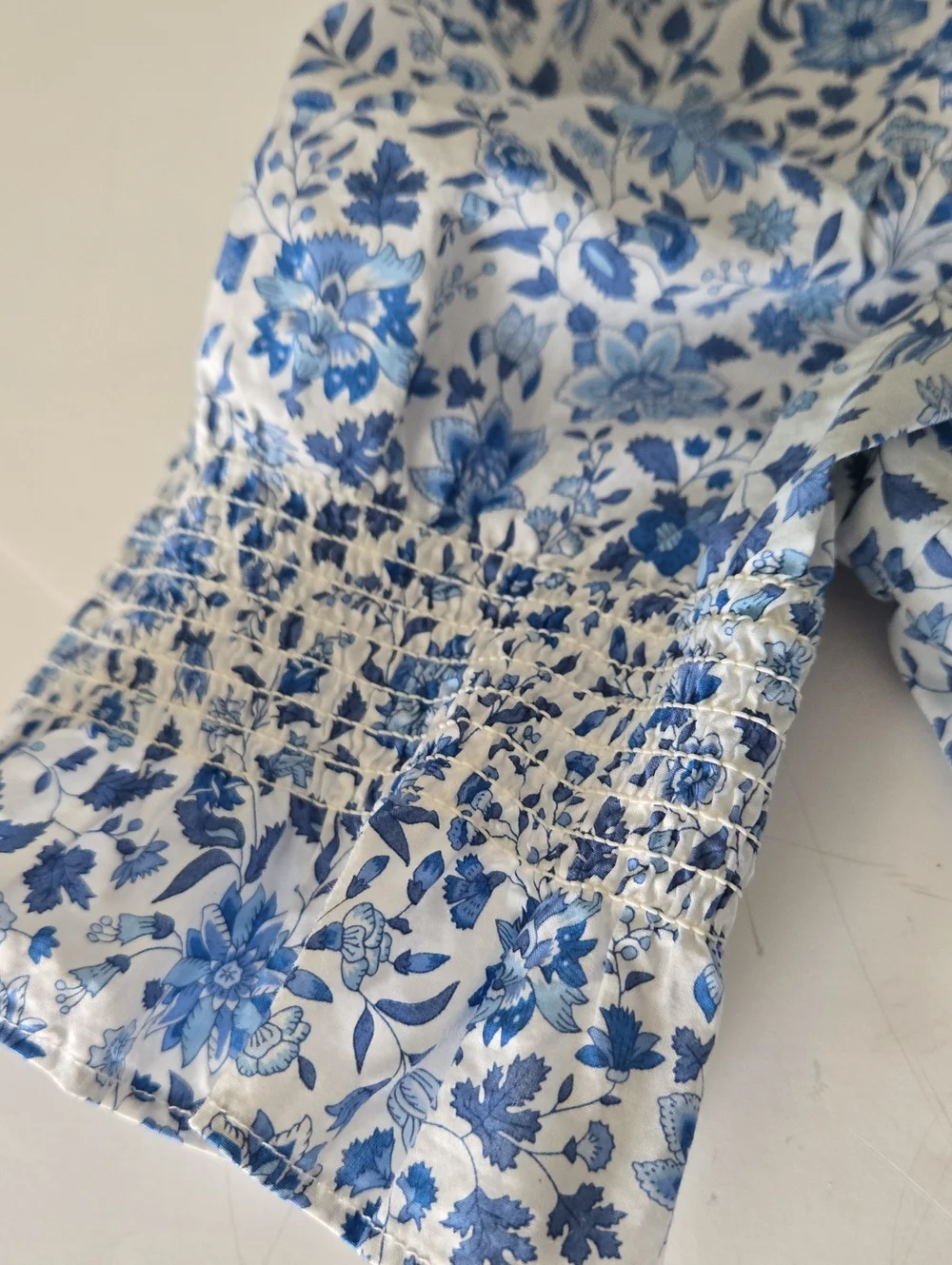 J.Crew Ruffle-trim short-sleeve top in Liberty fabric size S